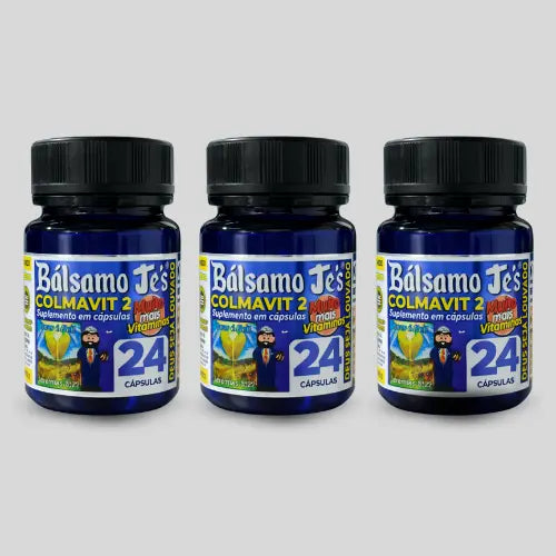 Bálsamo Je’s Colmavit 2 Preto – Suplemento Alimentar com Colágeno, Vitaminas e Minerais – 24 Cápsulas
