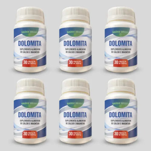 Dolomita – Suplemento Alimentar Natural com Cálcio e Magnésio – 30 Cápsulas