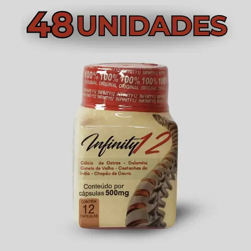 Infinity 12 Suplemento Alimentar Natural com Cálcio, Magnésio e Extratos Vegetais – 12 Cápsulas