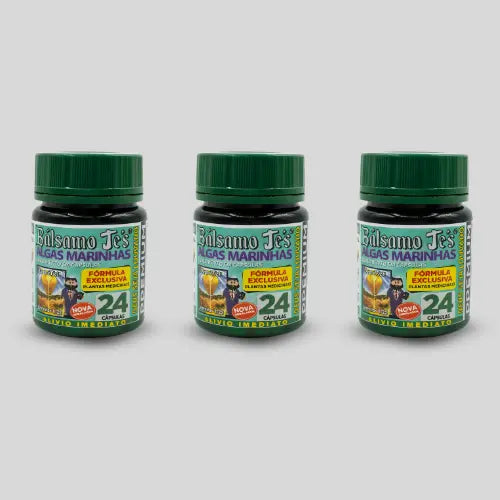 Bálsamo Je’s Algas Marinhas – Suplemento Alimentar com Colágeno, Ômega 3 e Extratos Naturais – 24 Cápsulas